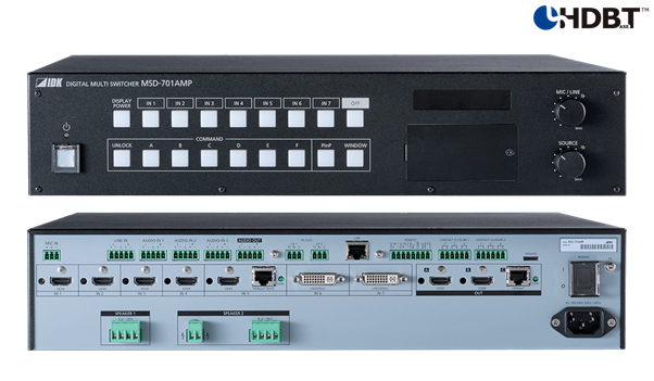 MSD-701AMP - Digital Multi Switcher with Integrated Audio Power Amplifier /7 Inputs & 1 Output