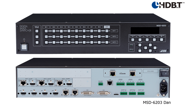 MSD-6203 Dan - 4K Digital Multi Switcher with 8 Inputs & 3 Outputs- Dante output model