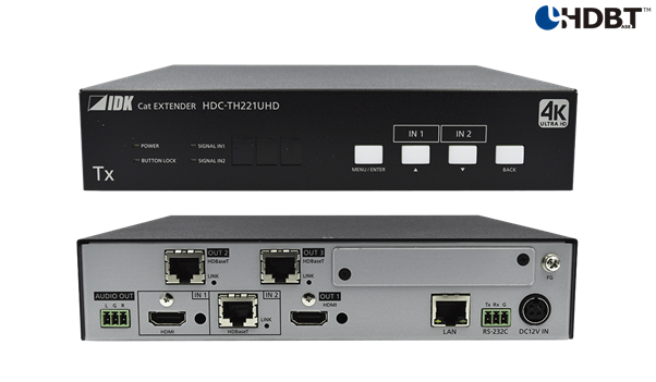 HDC-TH221UHD - 4K@60 HDBaseT Transmitter with 2 Inputs & 3 Outputs